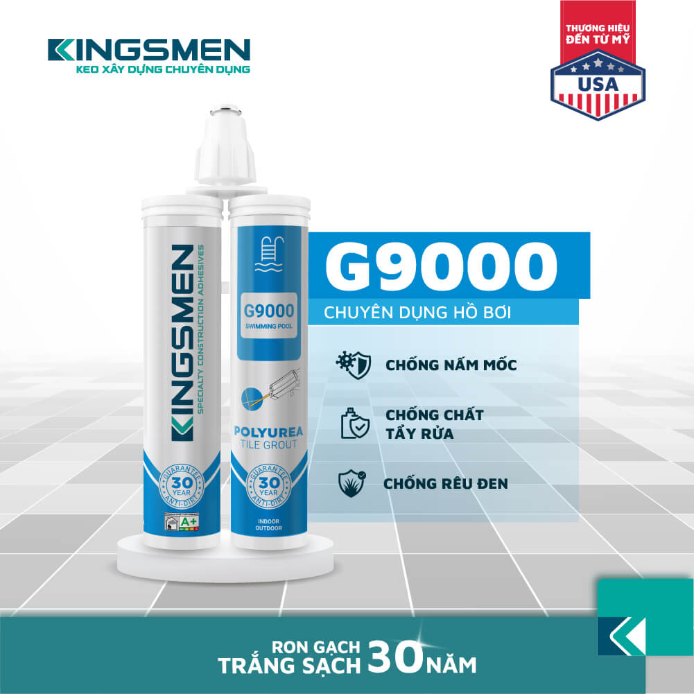 Kingsmen keo ron gạch Polyurea G9000 chuyên dụng hồ bơi